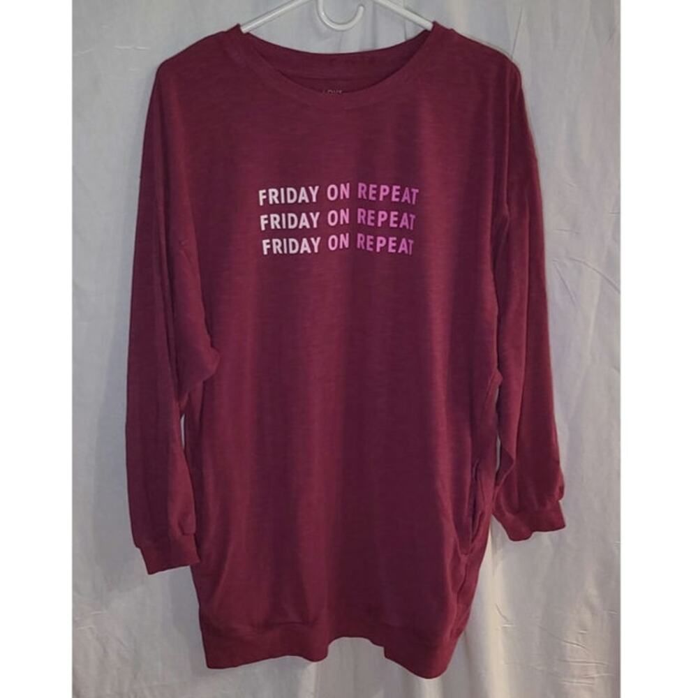 LOVE by GAP Women's Sweatshirt Tunic Crushed Berry Dress Size Medium